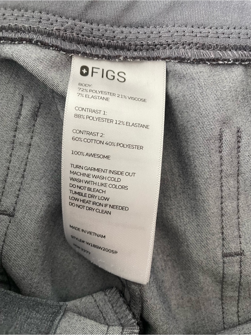 Figs Women’s Technical Collection Graphite Gray Scrub Jogger Medium Petite - Picture 6 of 10
